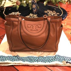 Tory Burch Tan Leather Satchel w/shoulder Strap